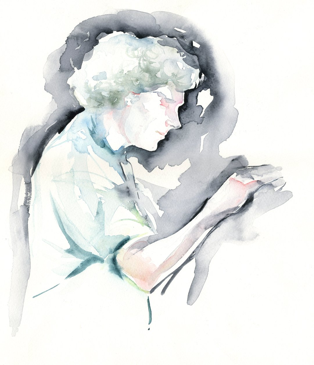 Simon Rattle, ritratto ad acquerello del direttore d