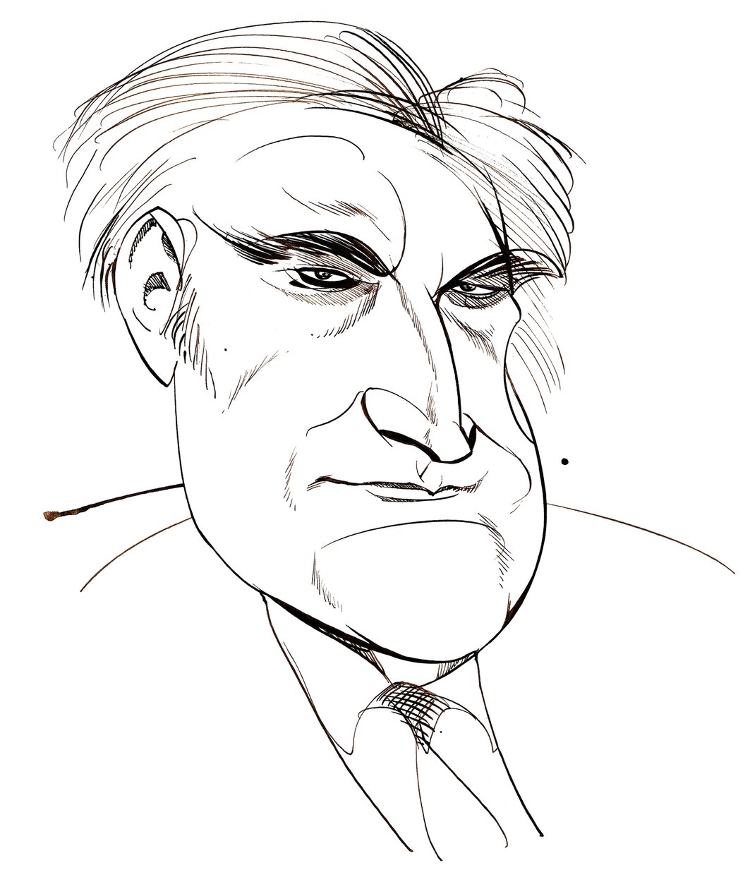 Ted Hughes - caricatura del poeta laureato inglese, 1930 - 1998 da Neale Osborne