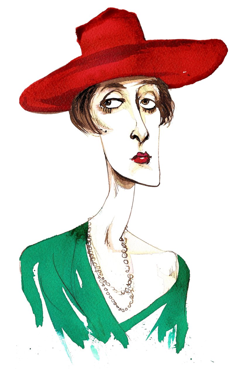Victoria Mary Vita Sackville-West, poetessa e romanziera inglese (1892-1962); caricatura da Neale Osborne