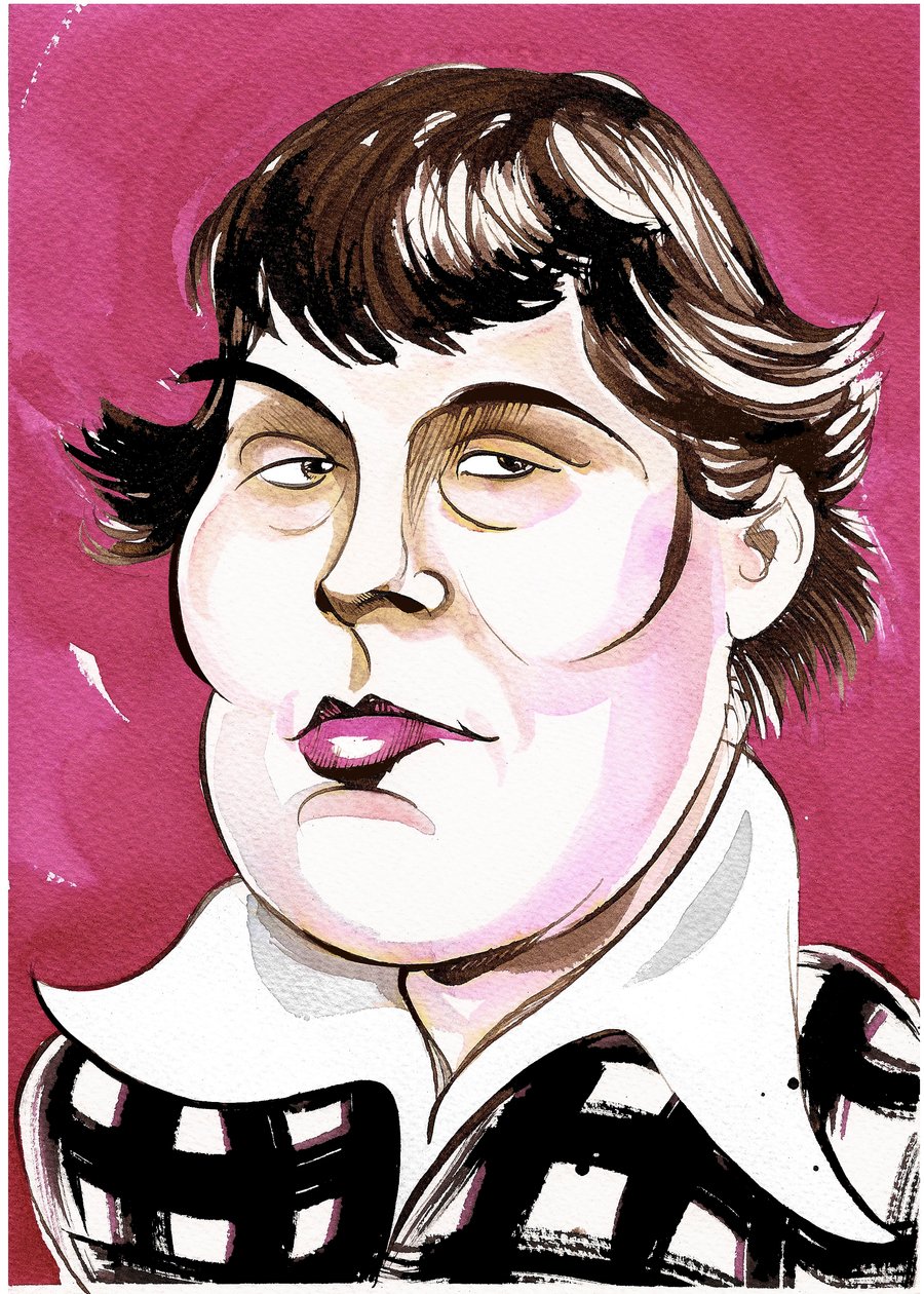 Galina Ustvolskaya - caricatura a colori da Neale Osborne