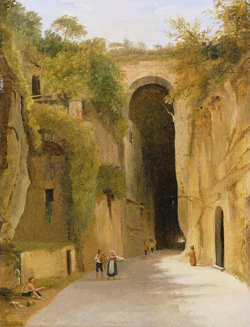 La Crypta Napoletana, sotto la collina di Posillipo, Napoli, c.1840 da Neapolitan School