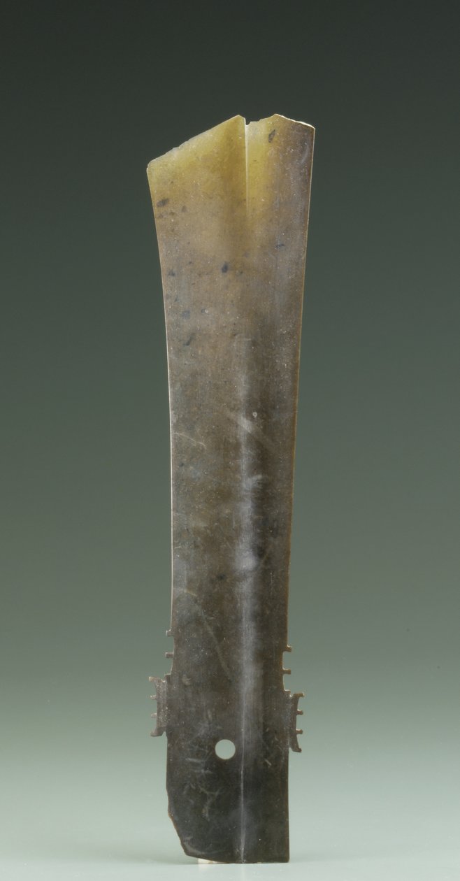 Scalpello biforcuto (zhang), cultura Qijia, c.2500-2000 a.C. da Neolithic Period Chinese School