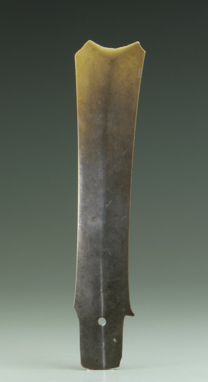 Scalpello biforcuto (zhang), cultura Qijia, c.2500-2000 a.C. da Neolithic Period Chinese School