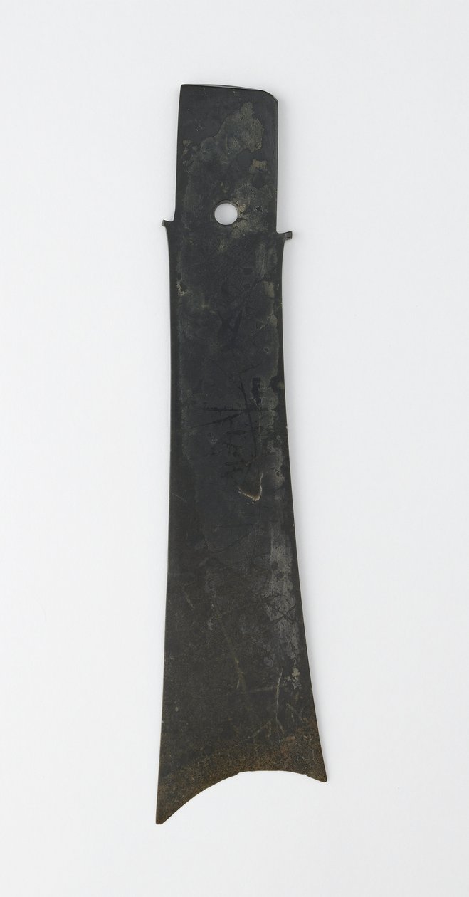 Scalpello biforcuto (zhang), Cultura Qijia, c.2500-2000 a.C. da Neolithic Period Chinese School