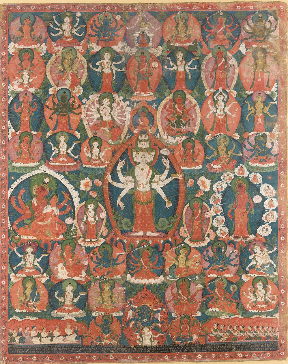 Paubha di Avalokiteshvara a undici teste da Nepalese School