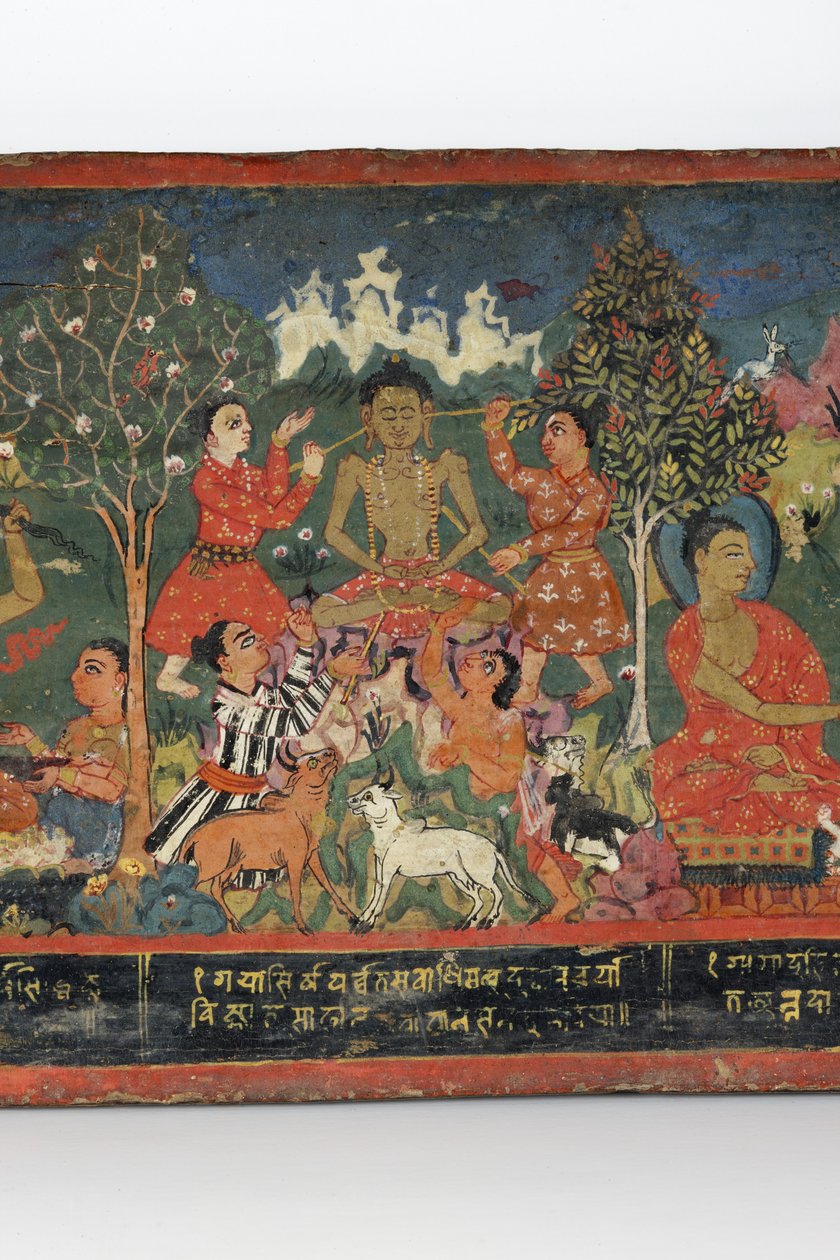 (dettaglio) da una copertina di manoscritto buddhista da Nepalese School