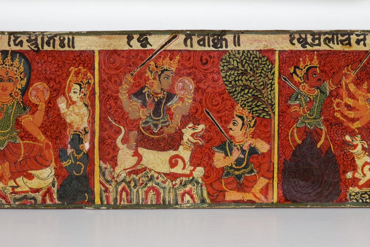 (dettaglio) da una copertina di manoscritto Devimahatmya da Nepalese School