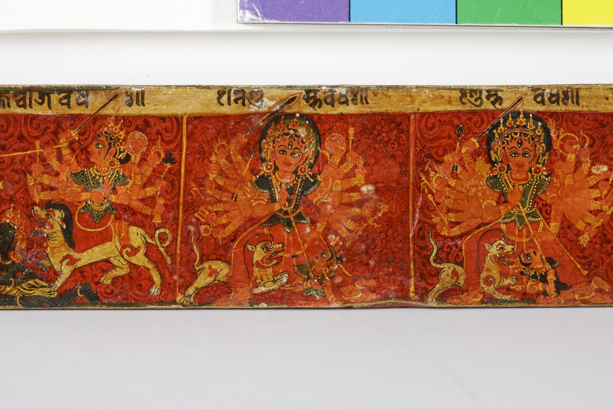 (dettaglio) da una copertina di manoscritto Devimahatmya da Nepalese School