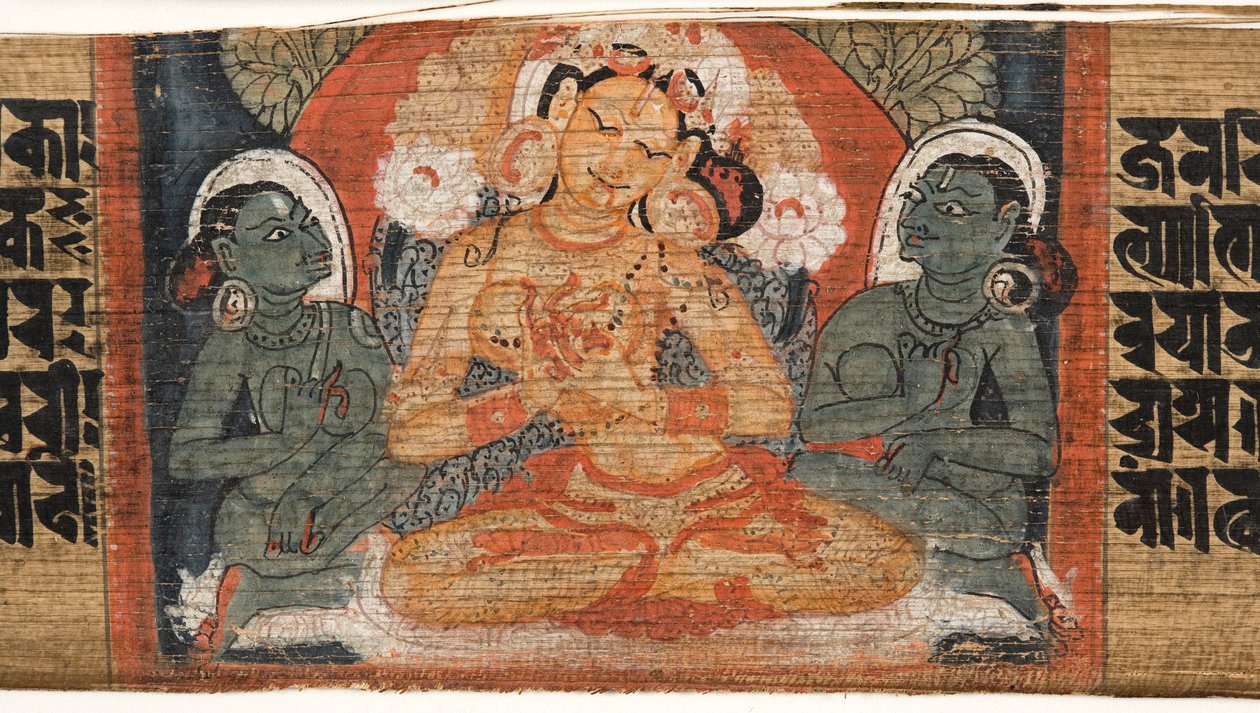 Folio 2r Göttin Prajnaparamita, aus der Astasahasrika Prajnaparamita von Nepalese School