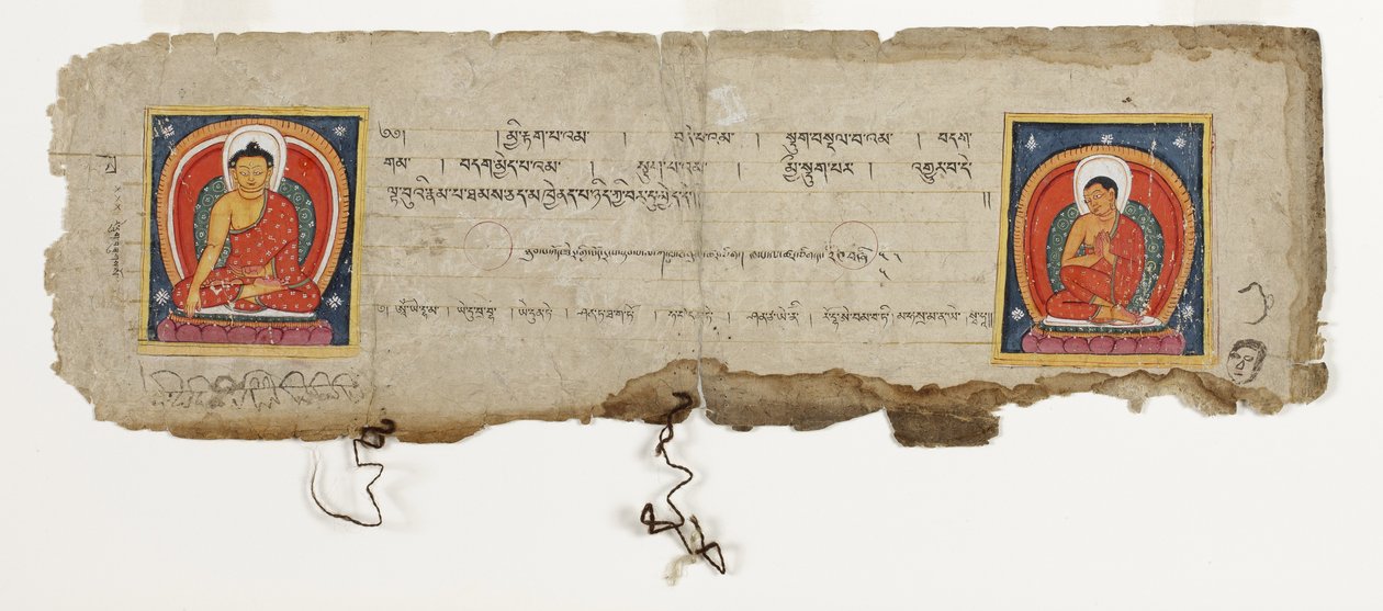 Pagina di un manoscritto buddista, possibilmente dal Mahashitalanika, c.1400 da Nepalese School
