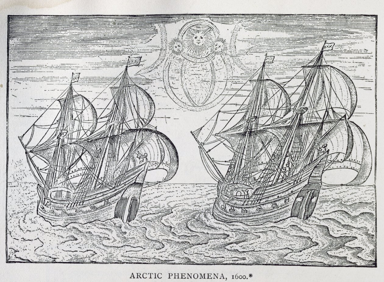 Fenomeni artici, dalla Descrizione dei suoi viaggi di Gerrit de Veer, Amsterdam, 1600 da Netherlandish School