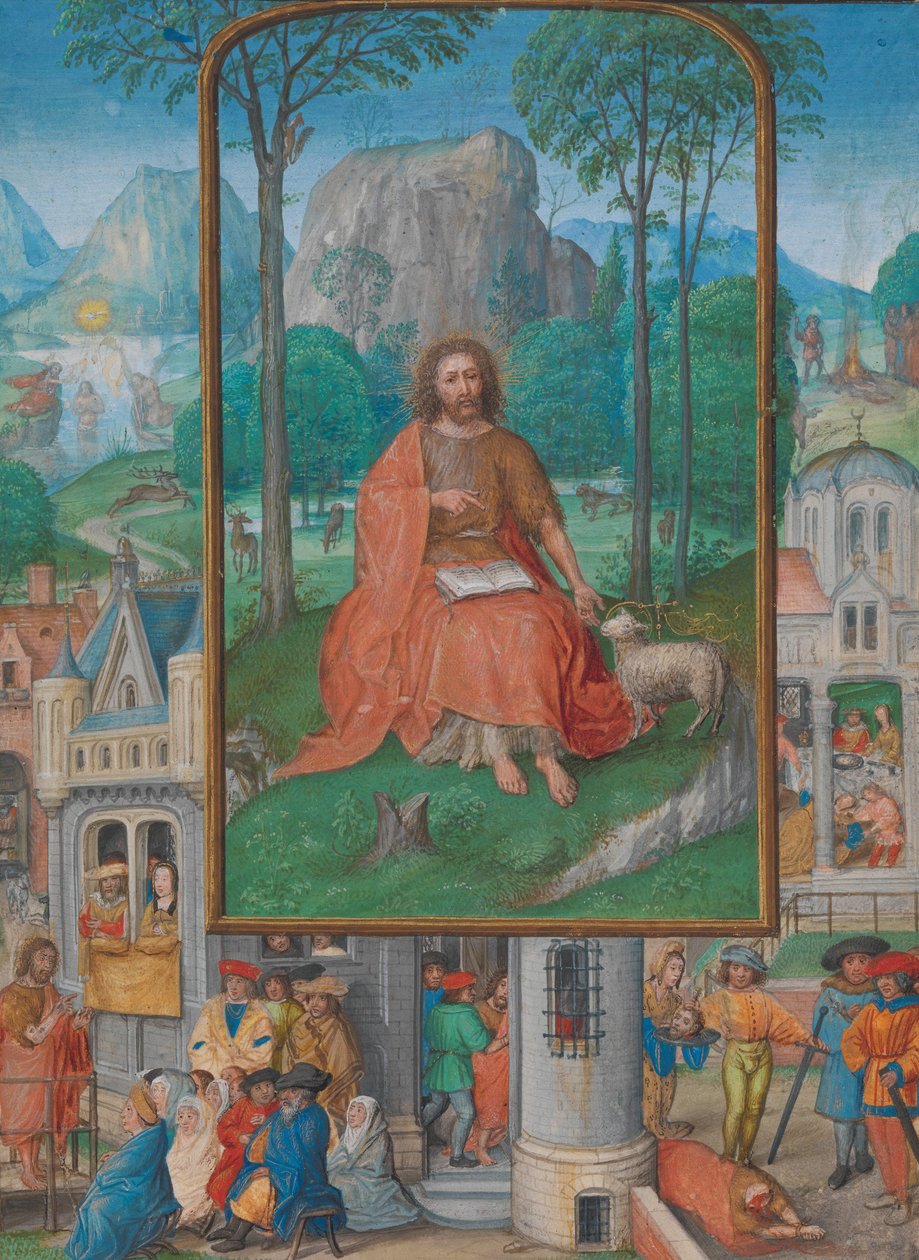 Illustrazione di manoscritto con scene della vita di San Giovanni Battista, c.1515 da Netherlandish School
