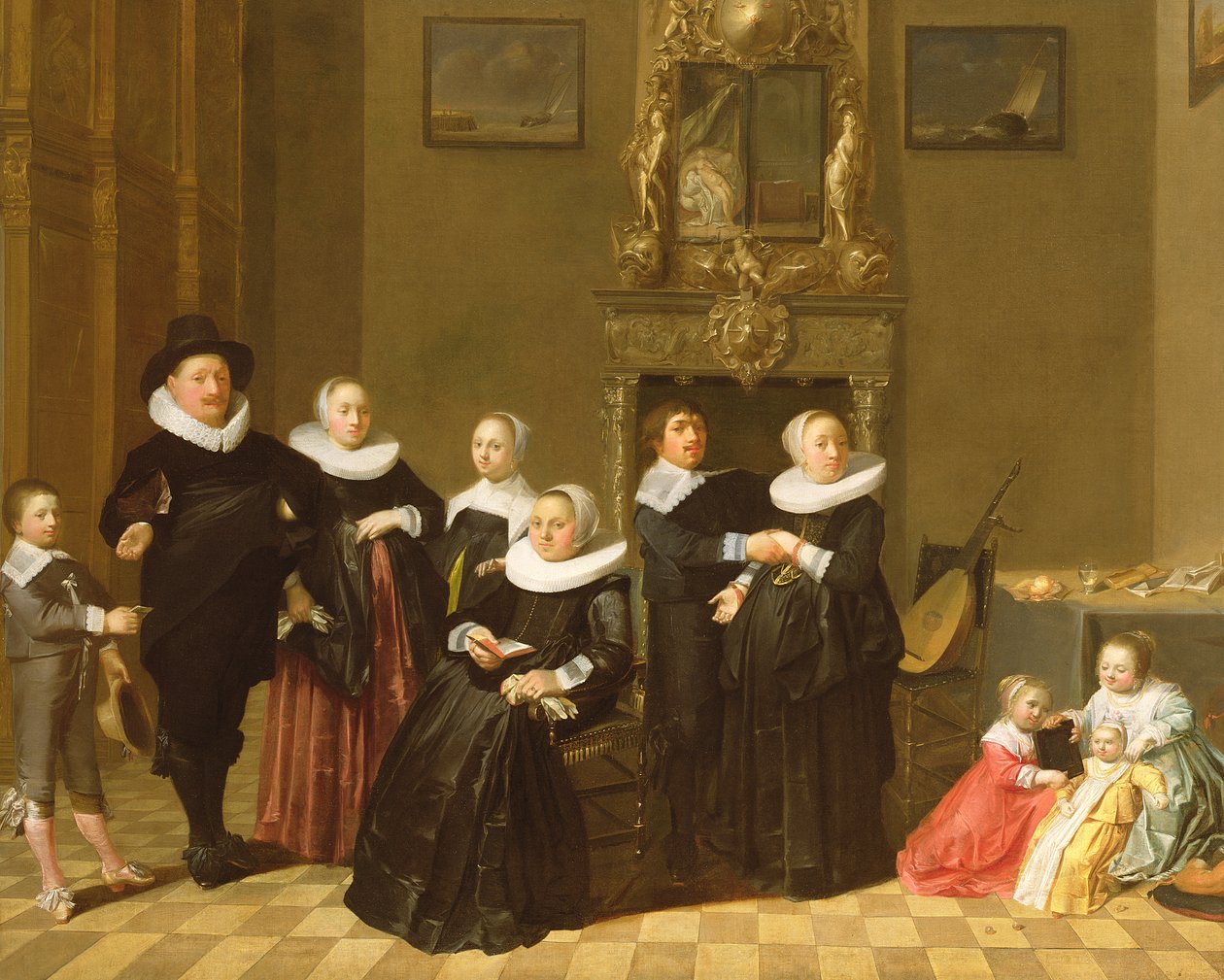 La famiglia di uno Stadhouder in un elegante interno, 1635 da Netherlandish School