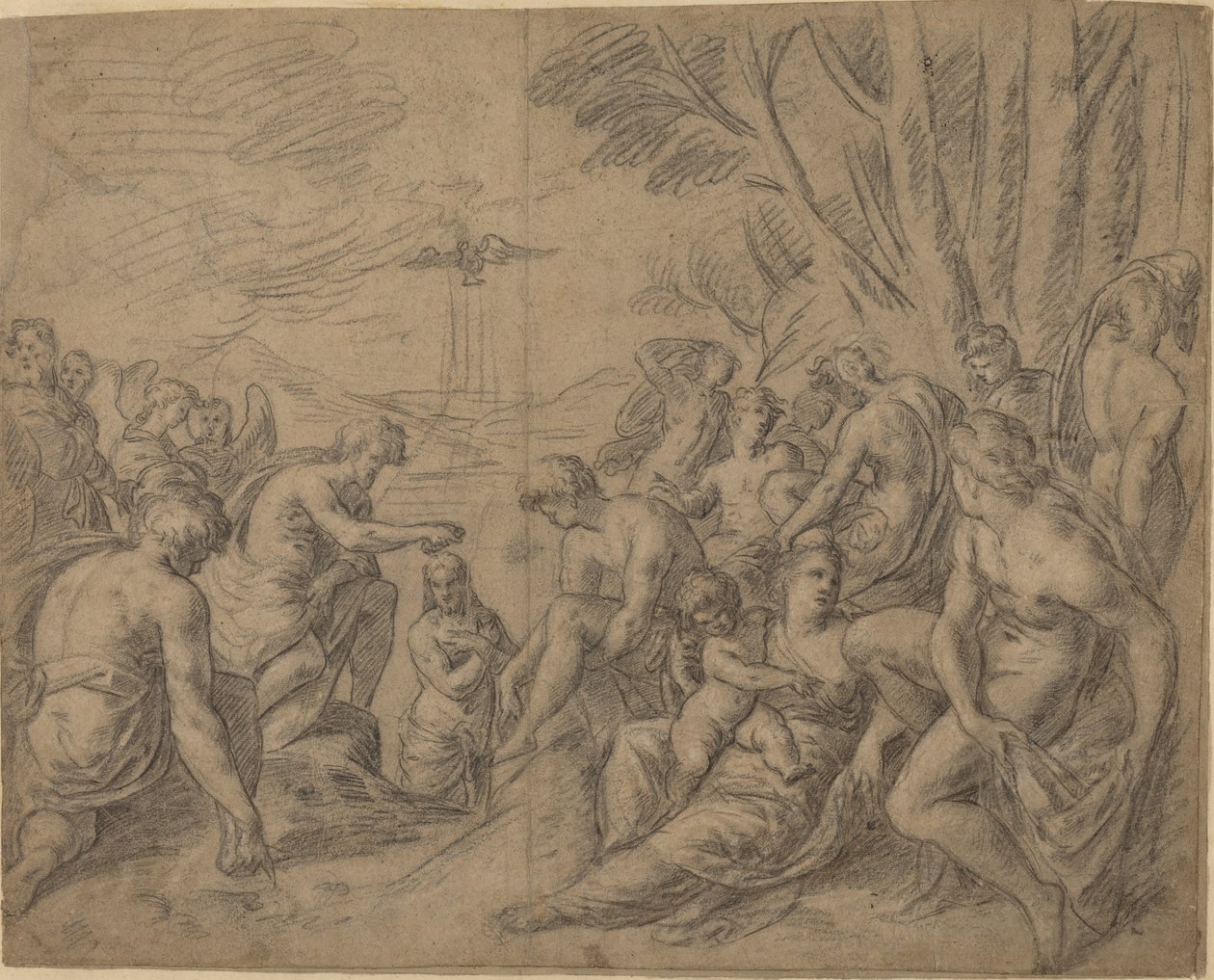 Il battesimo di Cristo da Netherlandish 16th Century