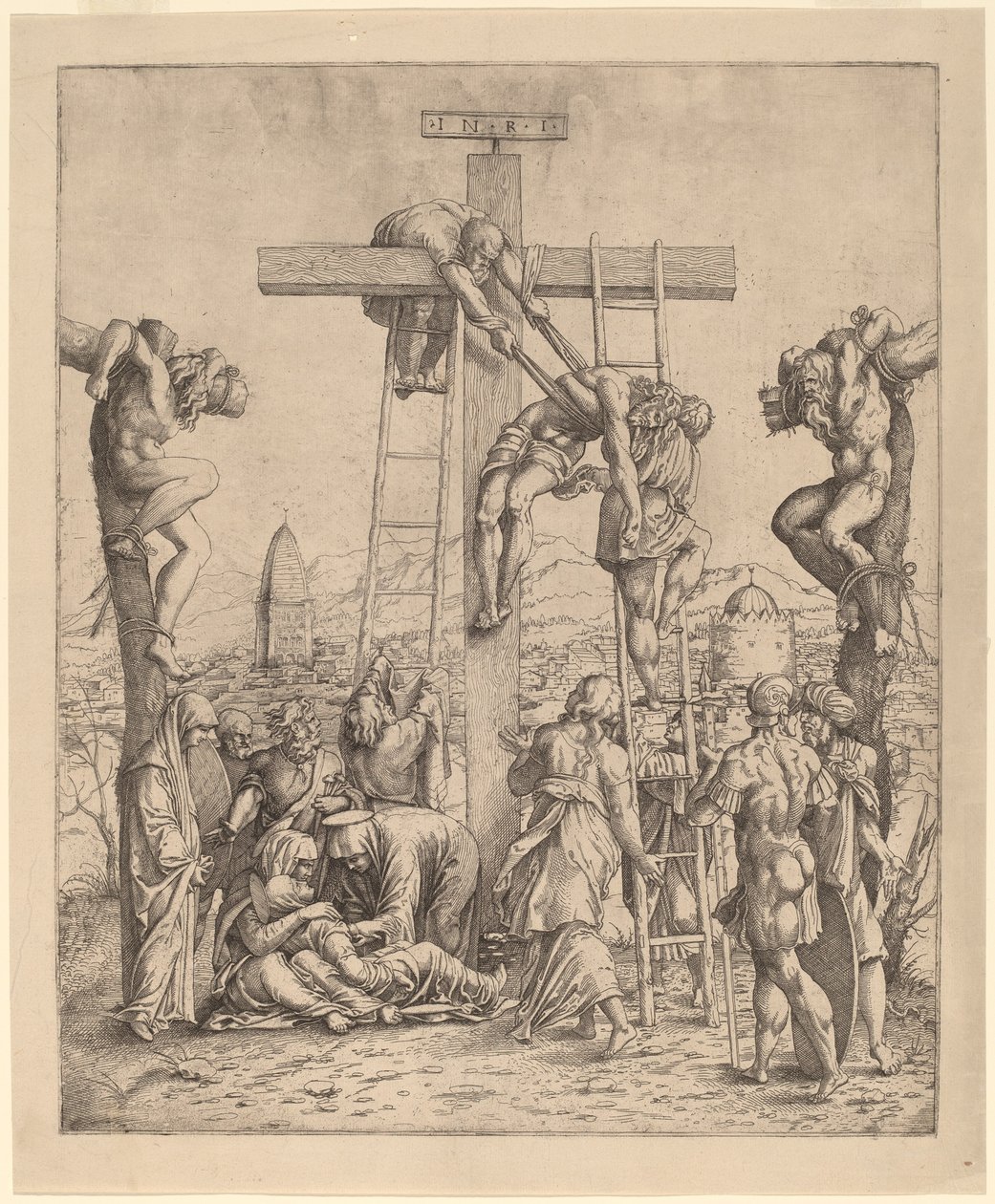 La discesa dalla croce da Netherlandish 16th Century after Andrea Mantegna