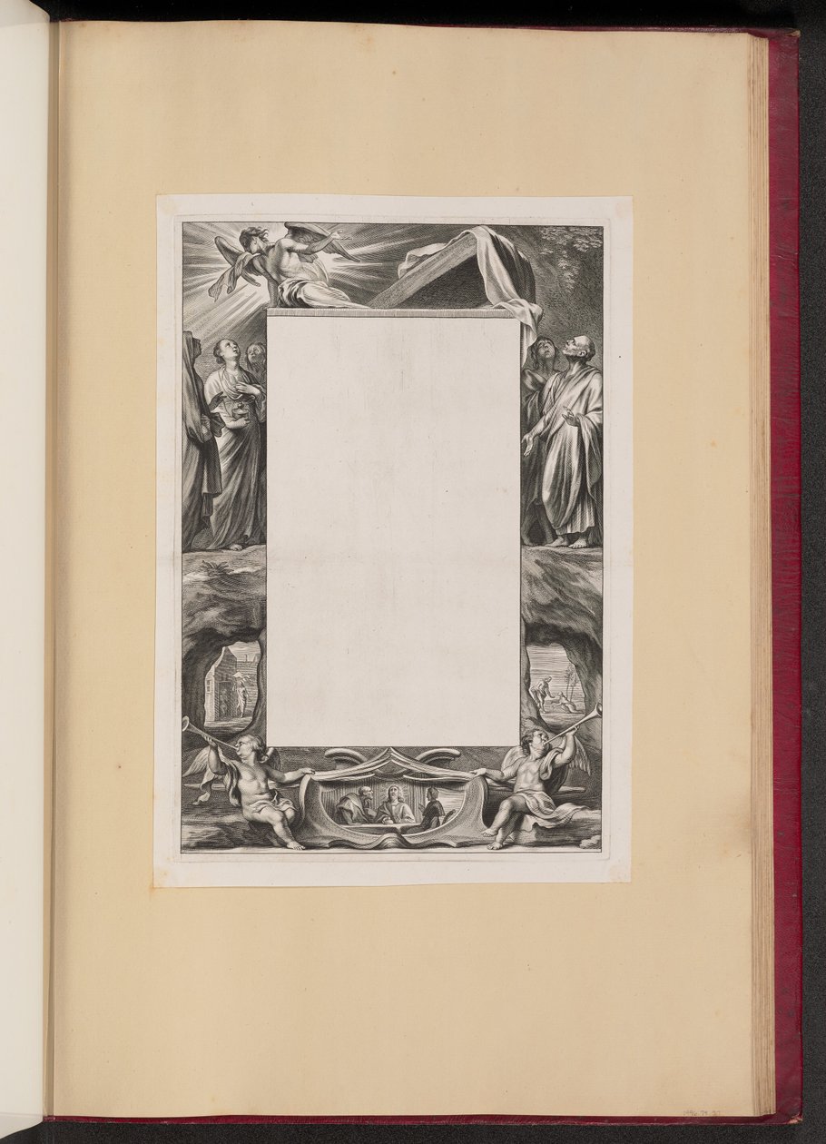 Illustrazione di confine con santi e scene della vita di Cristo da Netherlandish 17th Century