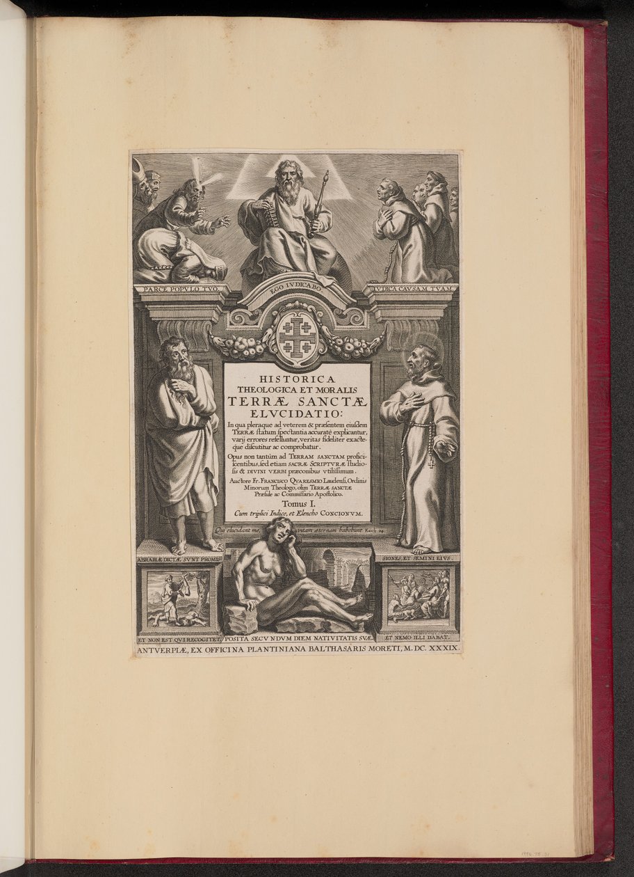 Pagina del titolo per Franciscus Aguilonius, Historica Theologica et Moralis Terrae Sanctae Elucidatio da Netherlandish 17th Century after Sir Peter Paul Rubens