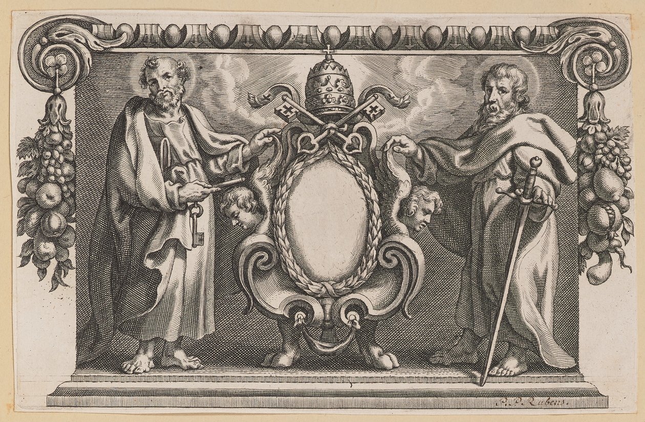 Vignetta per un Libro Dedicato a Papa Urbano VII da Netherlandish 17th Century after Sir Peter Paul Rubens
