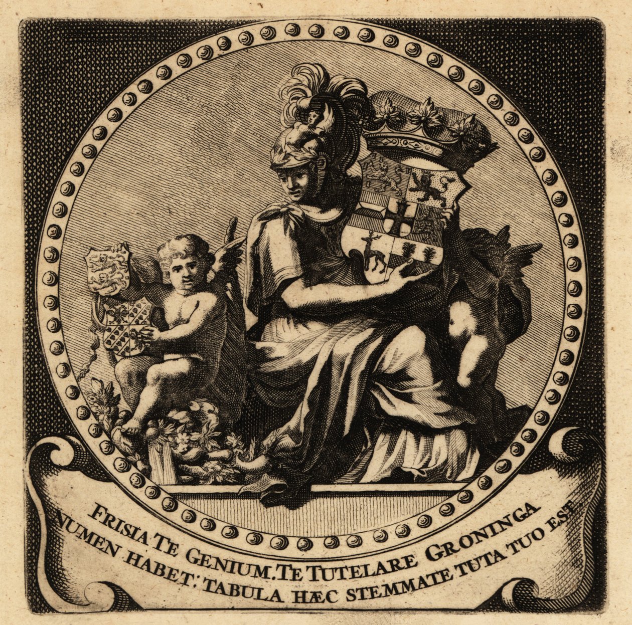 Figura allegorica della Frisia e di Groningen con stemmi da Netherlandish School