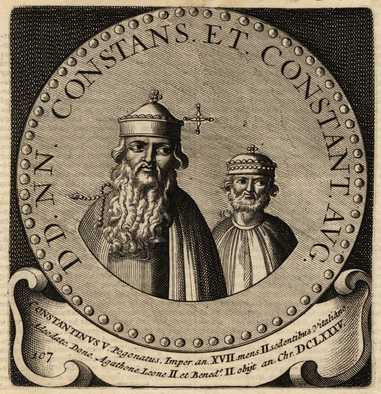 Ritratto degli imperatori bizantini Costante II e Costantino IV da Netherlandish School