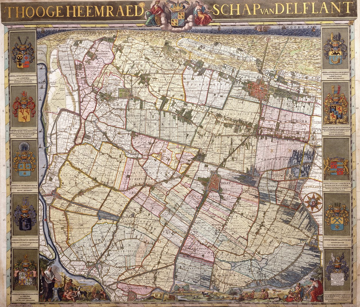 Mappa murale di Delftland da Netherlandish School