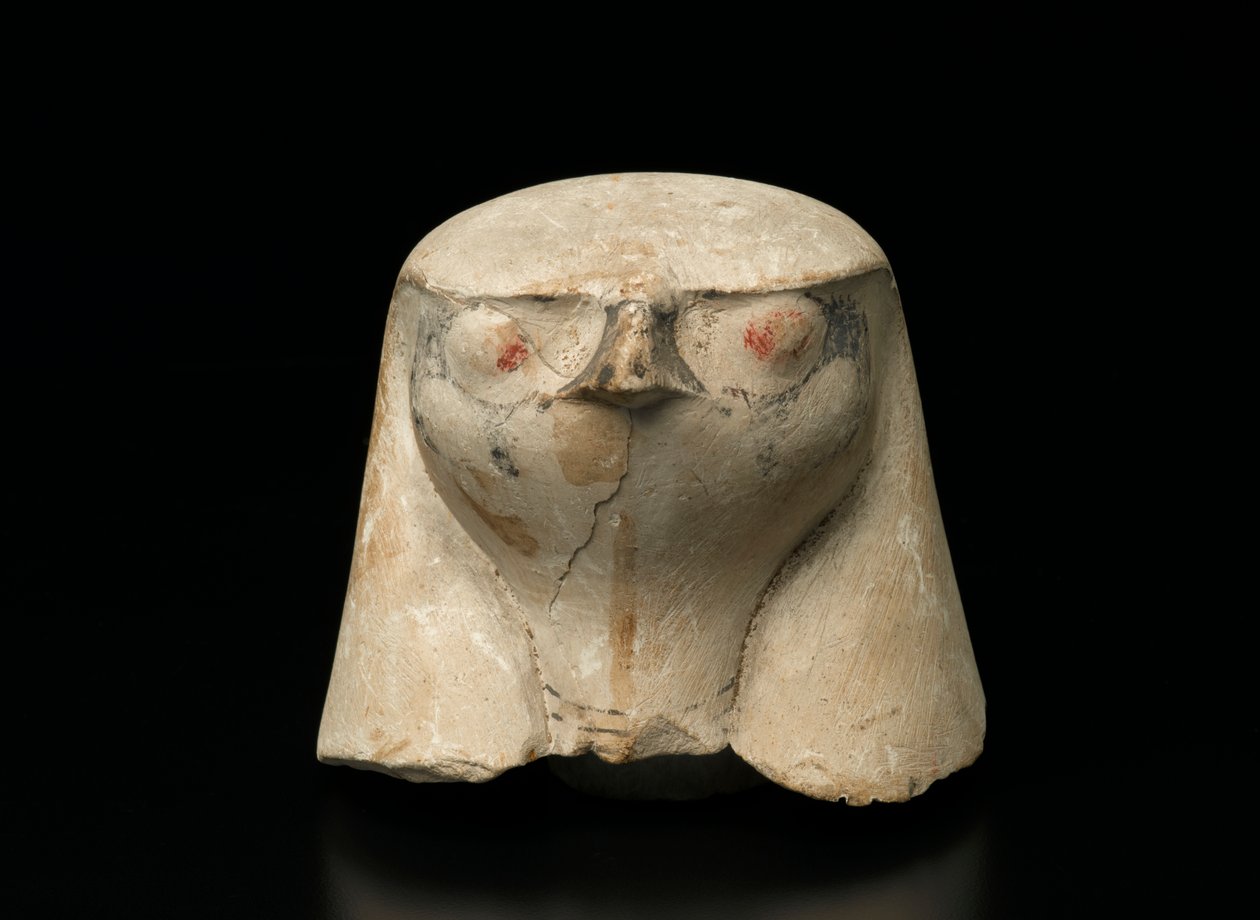 Coperchio di vaso canopo con testa di falco, 19ª-20ª dinastia da New Kingdom Egyptian
