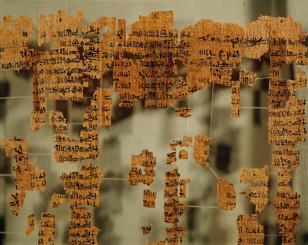 Frammenti del Papiro del Re, o il Canone Reale da New Kingdom Egyptian