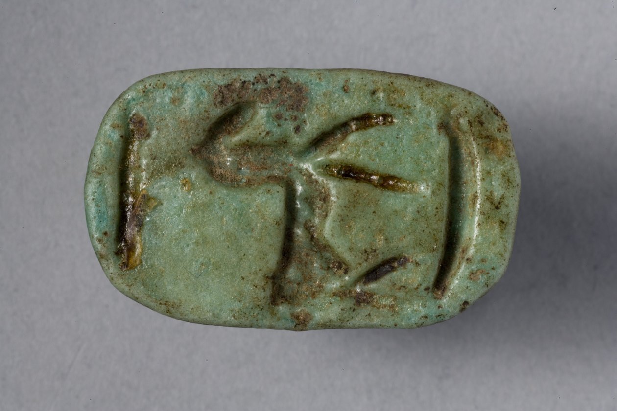Sigillo scaraboide, 18ª-19ª Dinastia, 1540-1186 a.C. (faience) da New Kingdom Egyptian
