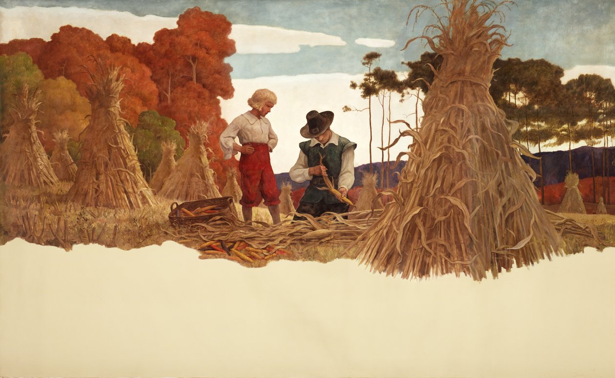 Il Puritano Sgranatore di Mais, 1941 da Newell Convers Wyeth