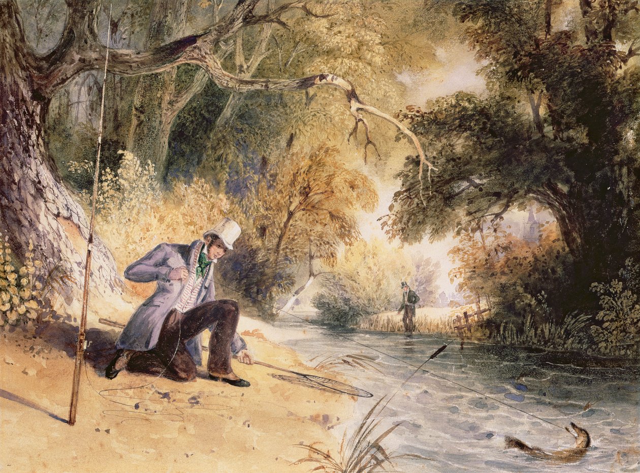 Pesca al luccio, catturando un Jack, c.1839 da Newton Fielding