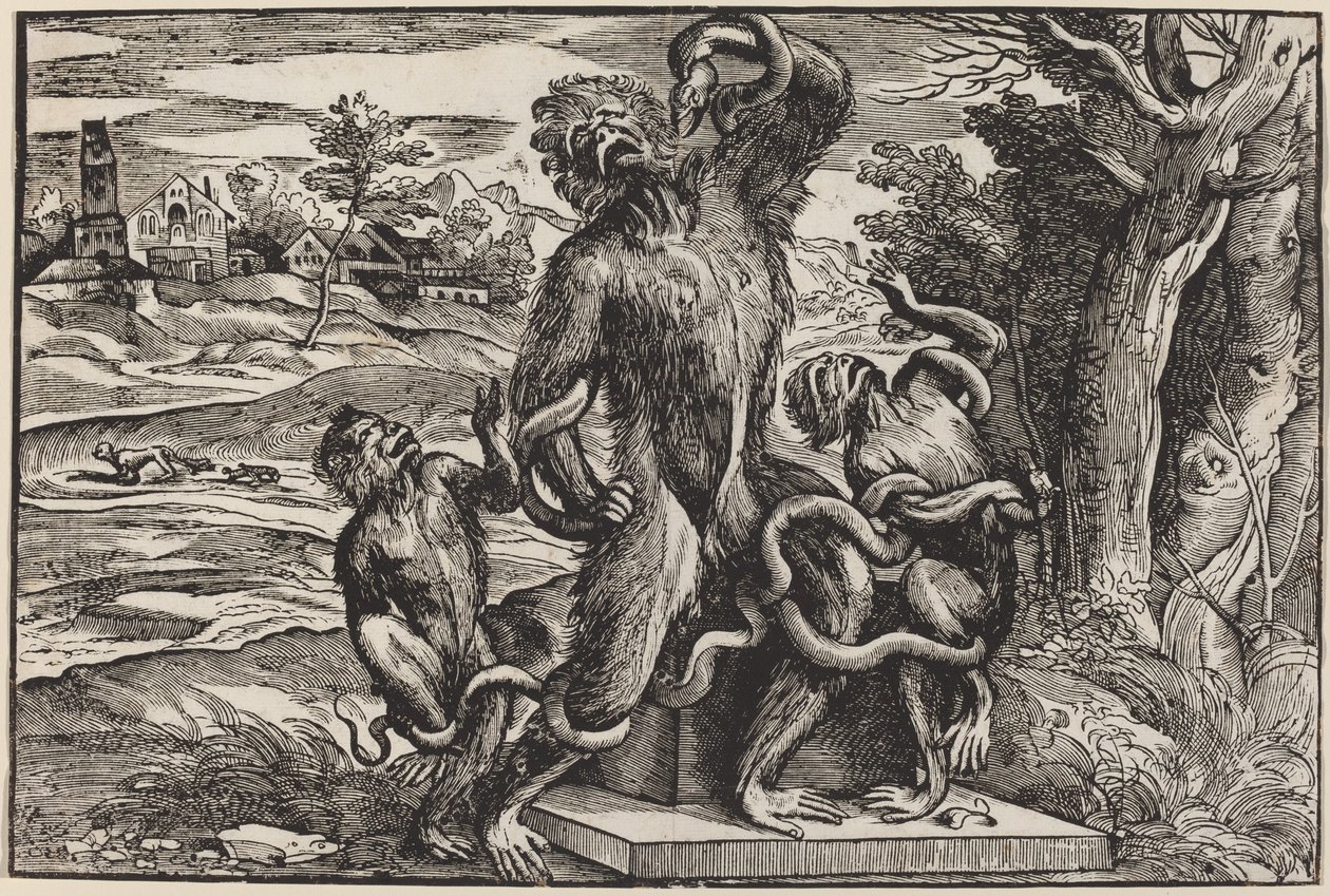 Caricatura del gruppo del Laocoonte da Niccolò Boldrini after Titian
