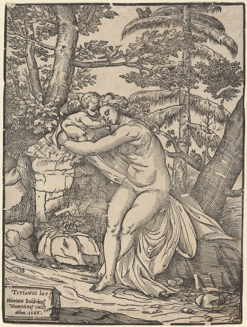 Venere e Cupido da Niccolò Boldrini after Titian