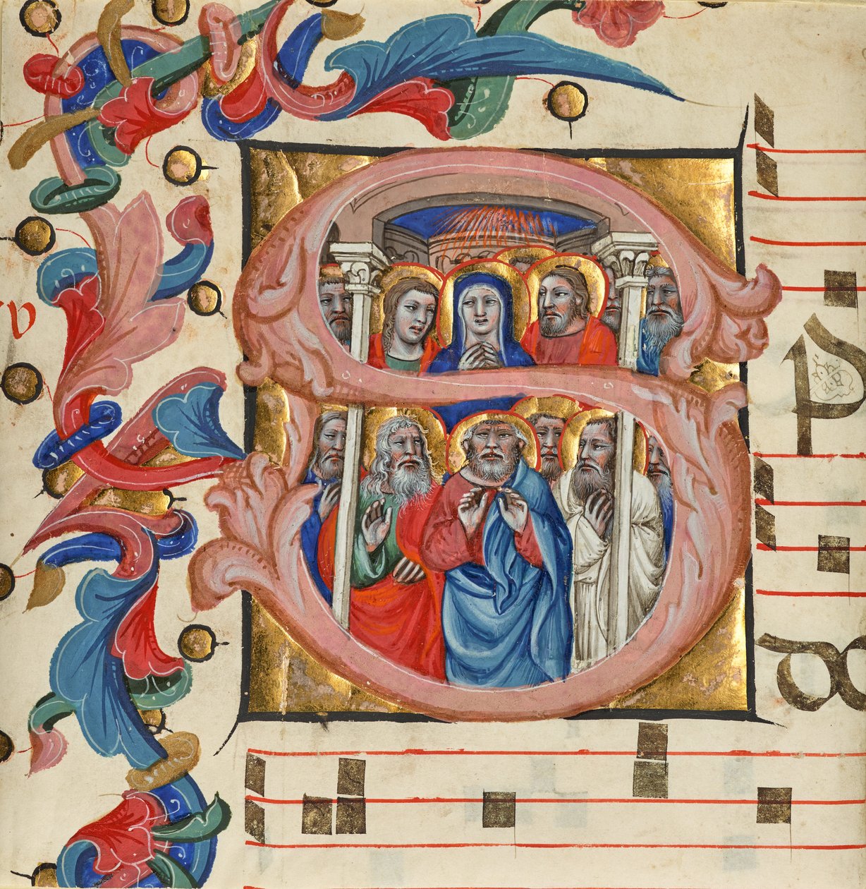 Ritagliare da un libro del coro da Niccolò di Giacomo da Bologna