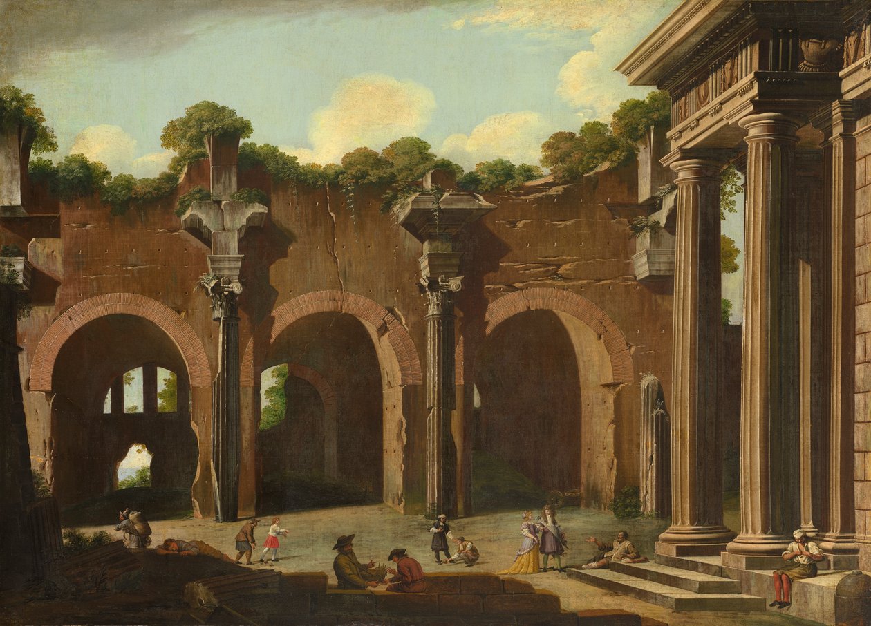 La Basilica di Costantino con un colonnato dorico da Niccolo Codazzi