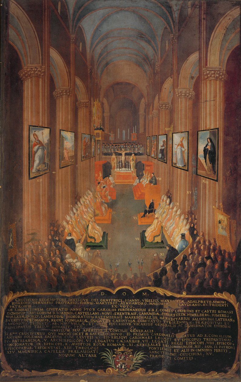 Seduta inaugurale del Concilio di Trento nel 1545 da Niccolo Dorigati