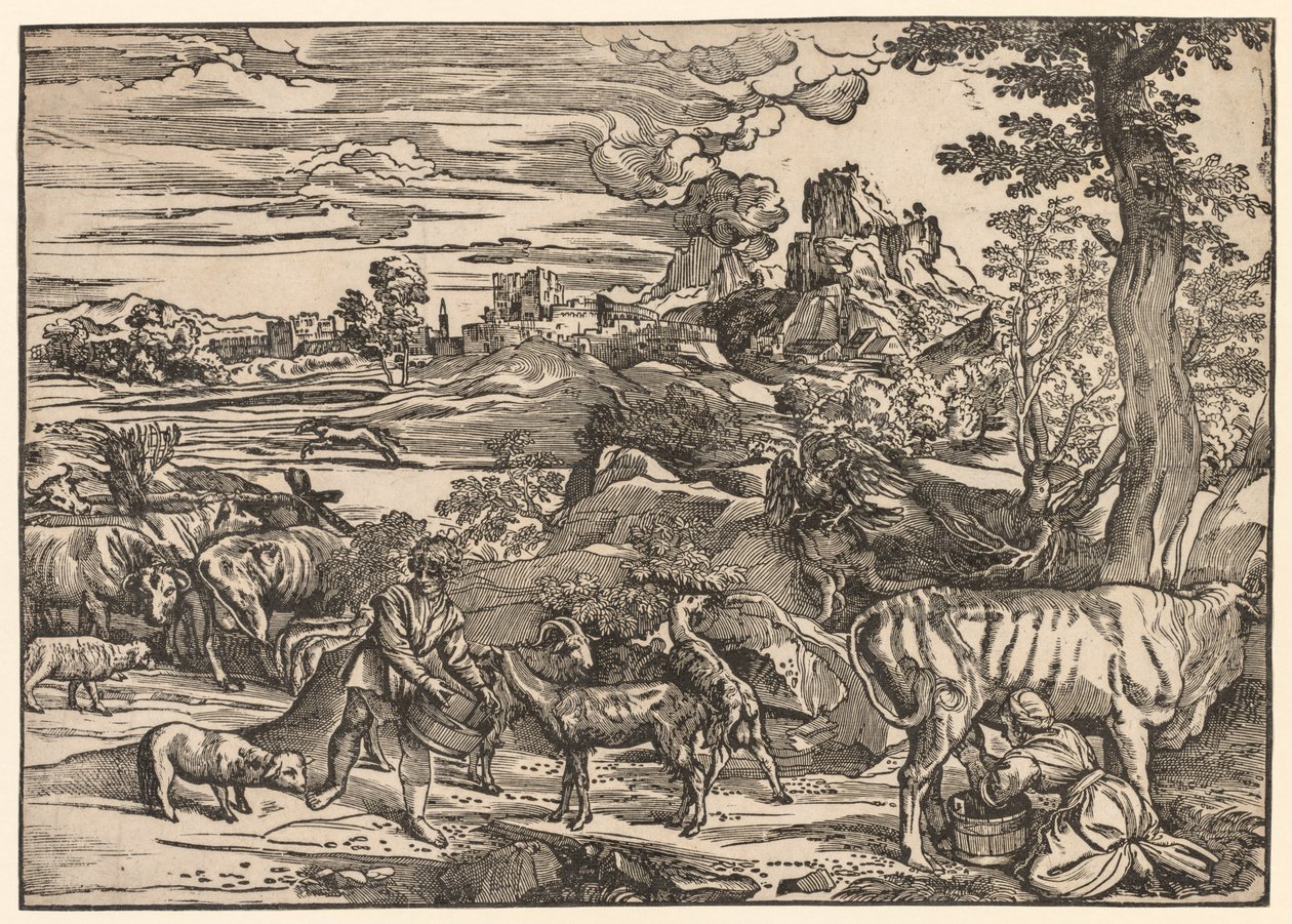 Paesaggio con una lattaia da Niccolo Boldrini