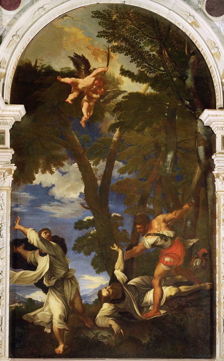San Pietro Martire pugnalato da assassini a pagamento (copia del dipinto di Tiziano perso nell