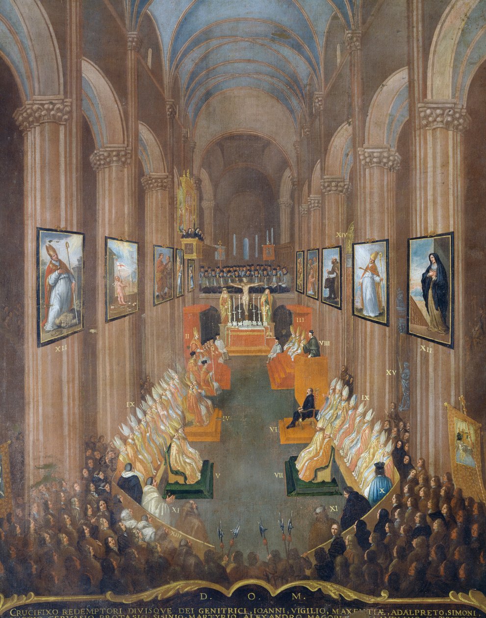 Sessione di apertura del Concilio di Trento del 1545, dettaglio da Niccolo Dorigati