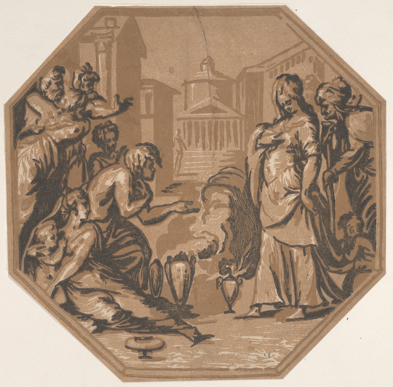 Persone che rendono omaggio alla bellezza di Psiche, ca. 1540-50 da Niccolo Vicentino