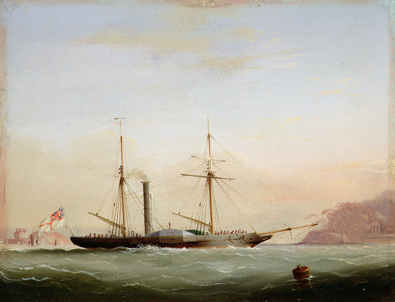 Piroscafo a pale nel Plymouth Sound al largo di Mount Edgecombe, 1841 da Nicholas Matthews Condy