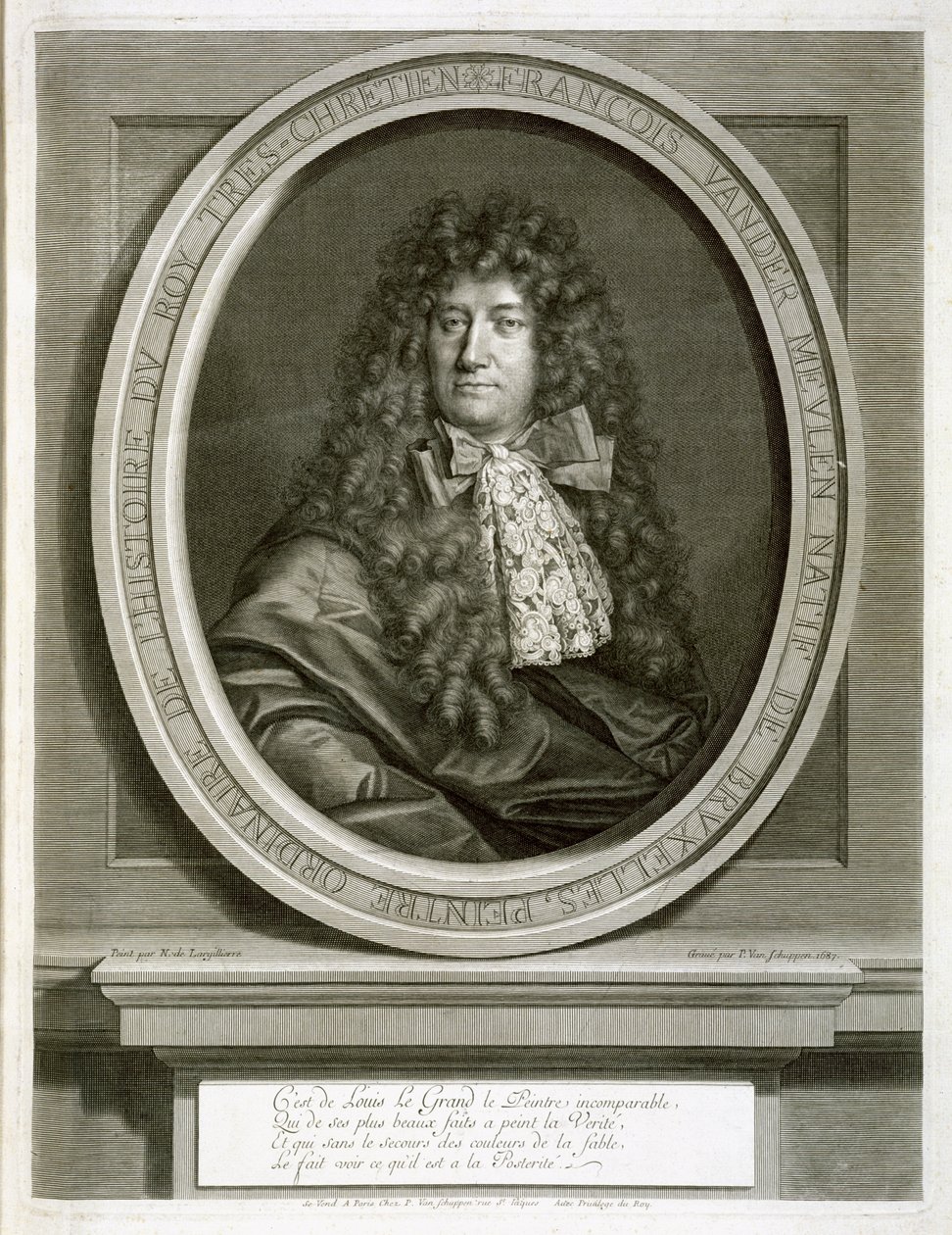 Adam Frans van der Meulen, inciso da Pierre Louis van Schuppen, 1687 da Nicolas de Largillière