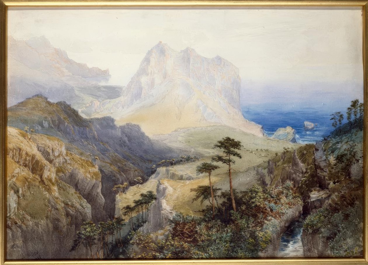 Una gola vicino al mare, Alpi meridionali, Nuova Zelanda da Nicholas Chevalier