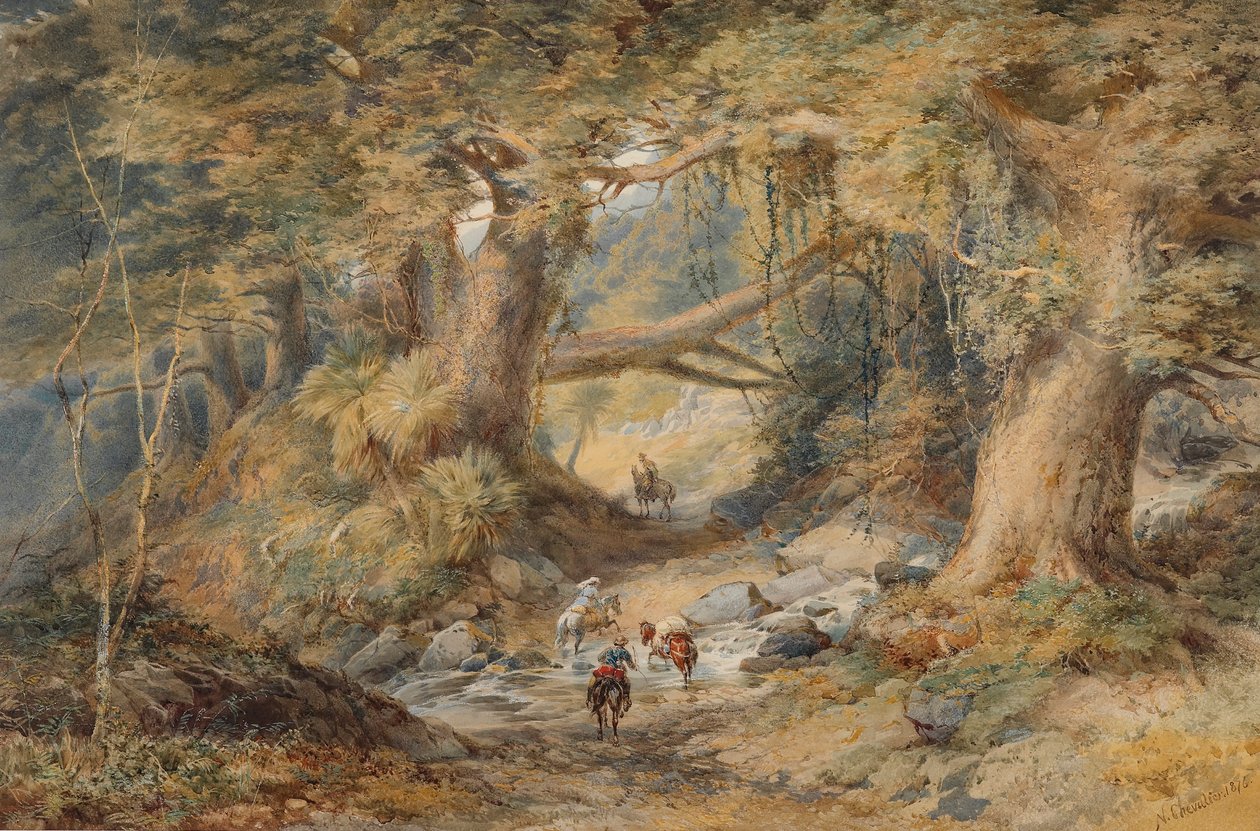 Attraversamento del fiume Teremakau da Nicholas Chevalier