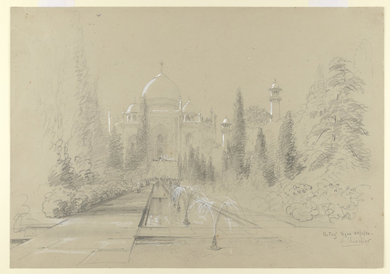 Il Taj Mahal, Agra, 24 gennaio 1870 da Nicholas Chevalier