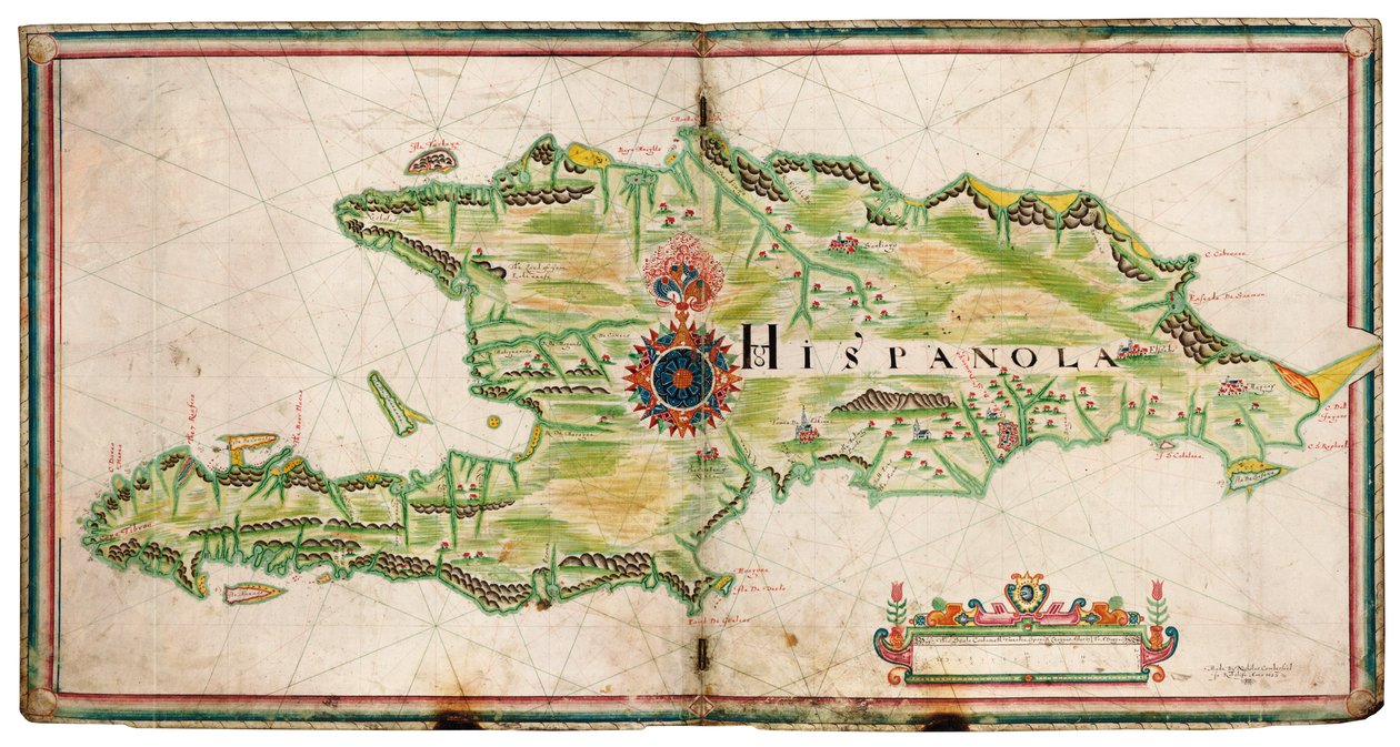 Mappa di Hispaniola da Nicholas Comberford