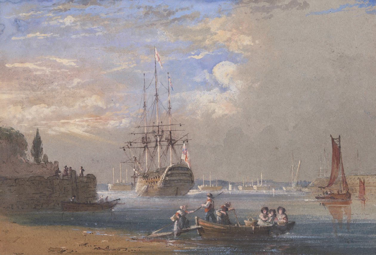 H.M.S. St. Vincent a Plymouth da Nicholas Condy