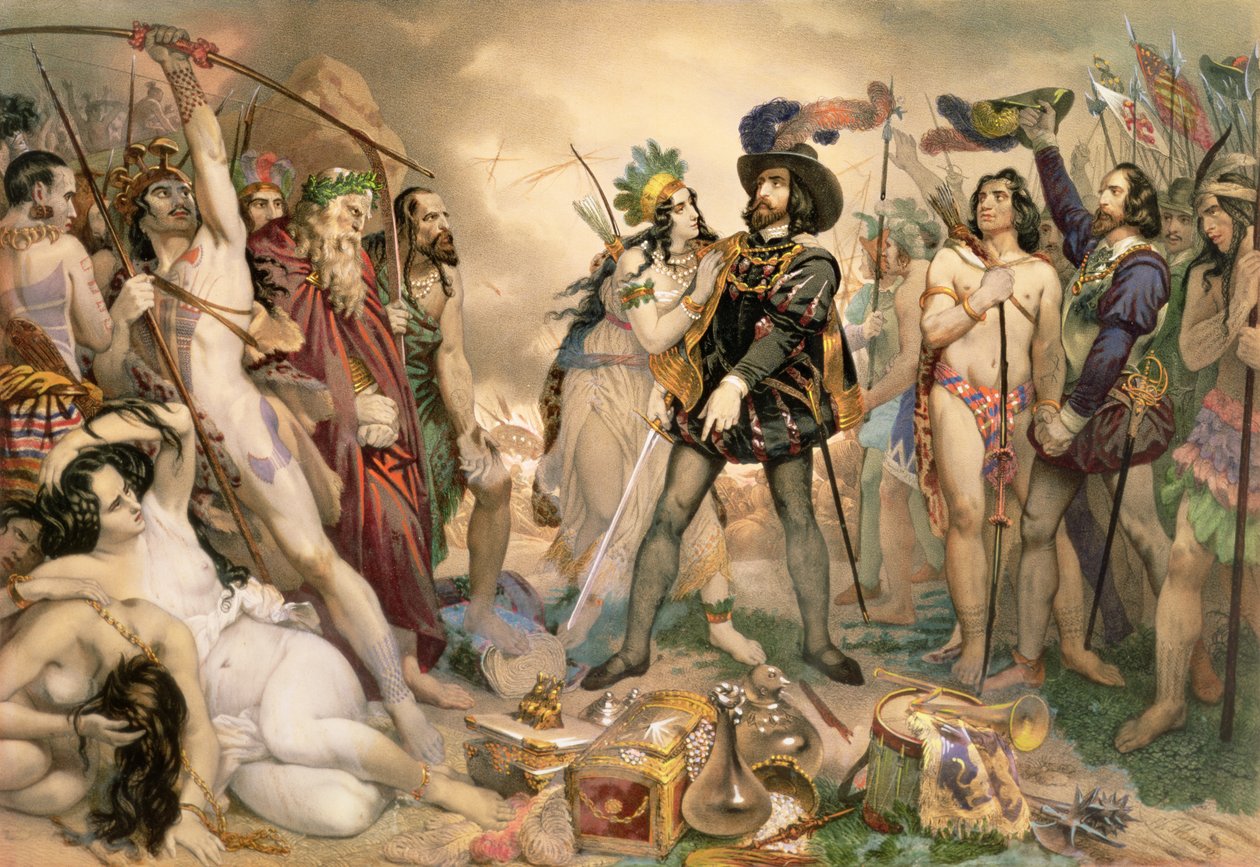 Conquista del Messico: Hernando Cortes distrugge la sua flotta a Vera Cruz, 1519 da Nicholas Eustache Maurin