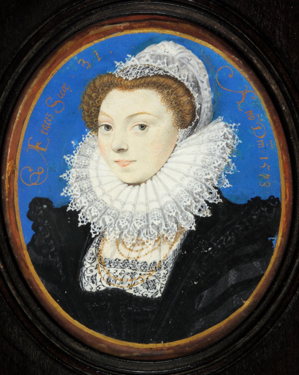 Donna sconosciuta con un cappello di pizzo da Nicholas Hilliard