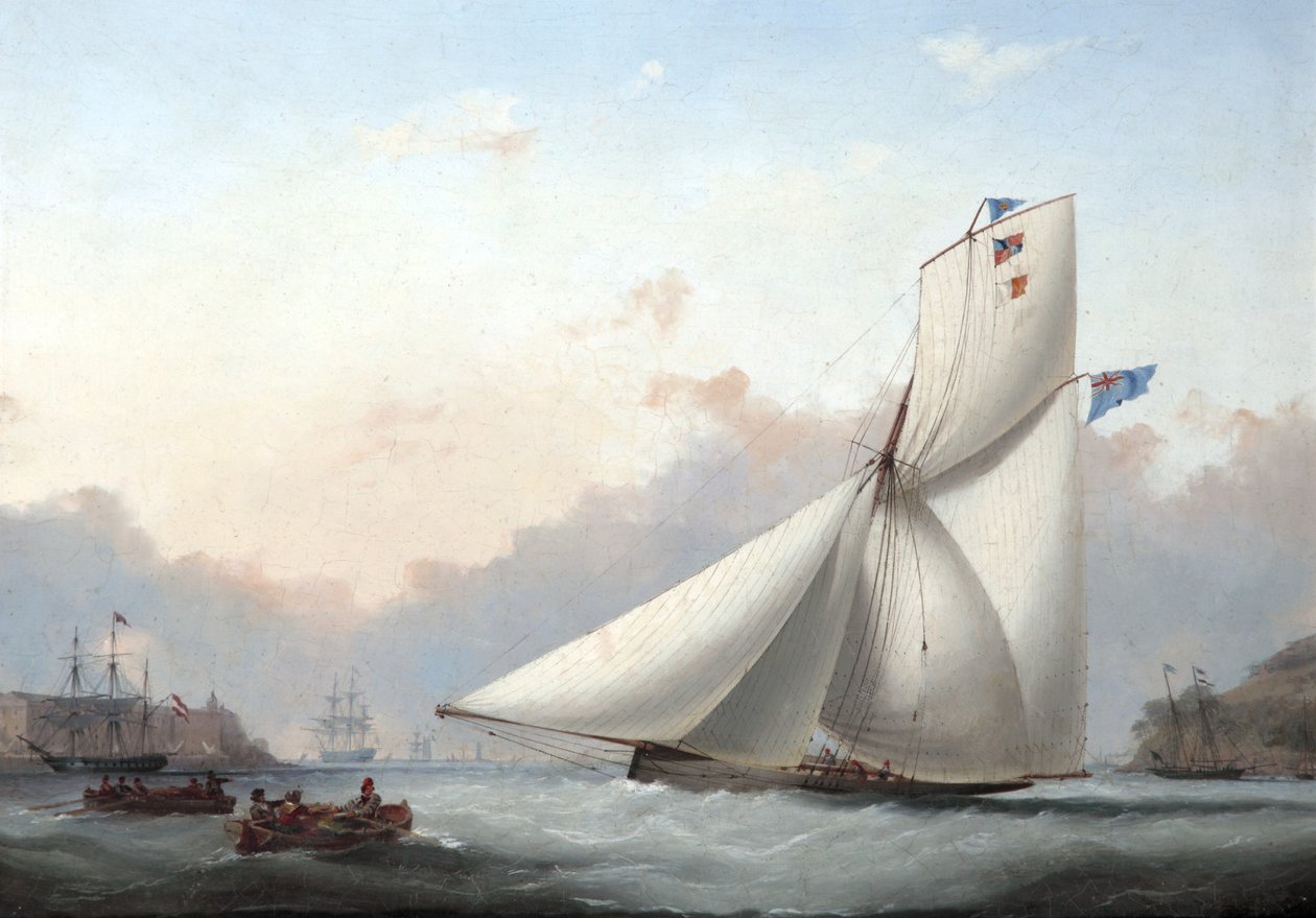 Uno yacht cutter nel Plymouth Sound da Nicholas Matthews Condy