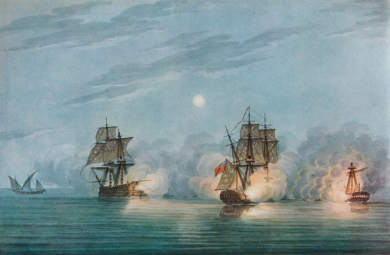 Cattura del Badere-I-Zaffér, c1809 da Nicholas Pocock
